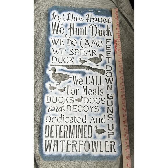 5 Large Reusable Mylar Stencils With Sayings - Used- Hunting Family Porch Signs - Picture 1 of 10